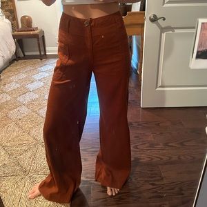 Anthropologie Linen Bell Bottom pants. Size 27